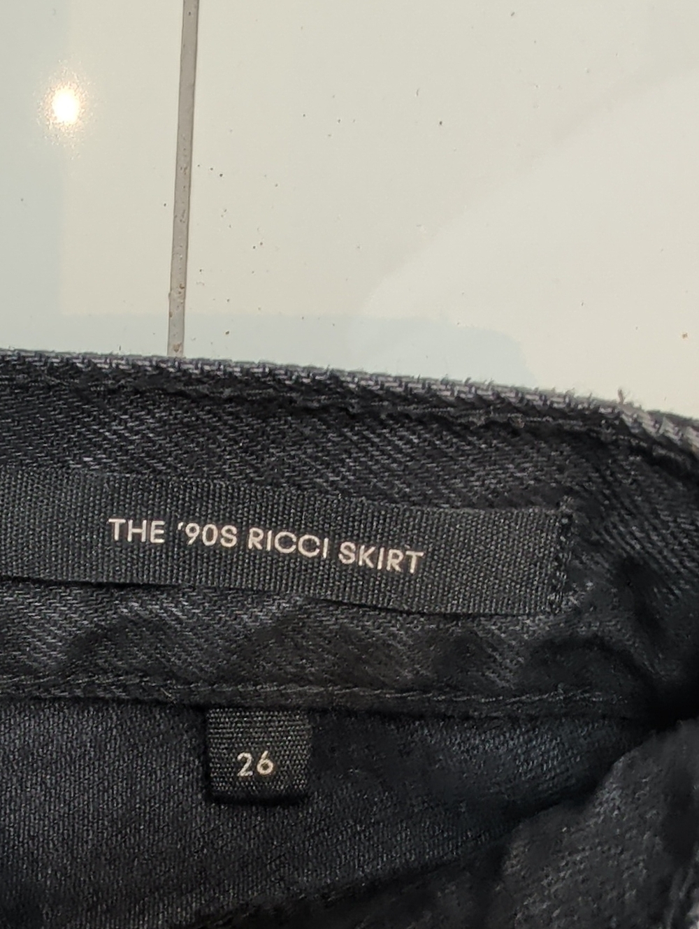 NWOT Denim Forum Aritzia The '90s Ricci Denim Skirt Black 26 Brand - Picture 3 of 14
